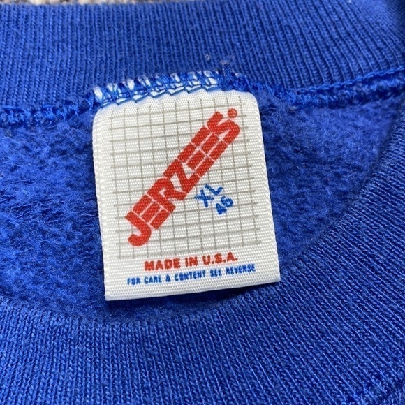 Vintage Jerzees Hope Peace Love Blue Raglan Sleeve Sweatshirt XL - Picture 4 of 6